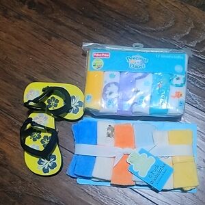 Baby wash cloths and sandels